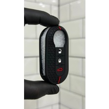 Barkas Elektronik Fiat Doblo Ducato Fiorino Punto 500L Bravo Petek Desenli Silikon Anahtar Koruma Kılıfı Kırmızı