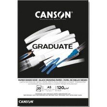 Kitabevimden Canson Çizim Bloğu Graduate Cangrad Siyah 20 Syf A5 120 gr