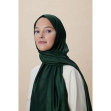 Maisa Jade Modal Ipek Jakarlı Şal 70*200 cm - Koyu Yeşil