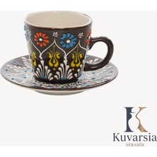 Kuvarsia Anadolu Koleksiyonu Seramik Kupa - Koyu Kahve