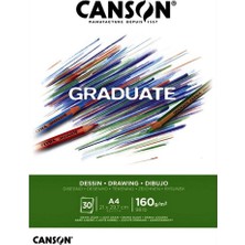 Kitabevimden Canson Çizim Bloğu Graduate Dessın Beyaz 30 Syf A4 160 gr