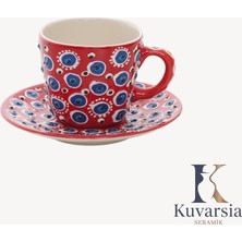 Kuvarsia Nazar Koleksiyonu Seramik Kupa - Kırmızı