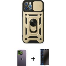 Cepte Toptan iPhone 12 Pro Ahenk Klasik - Siyah 3D Antistatik Hayalet Cam Ekran Koruyucu + Yeşil Neon Fosforlu Kamera Lens