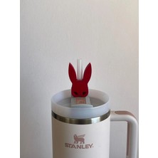 Stanley Cat Woman Maskeli Kulaklı Model Pipet Süsü – Termos Uyumlu Quencher