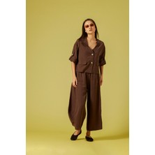 Nisan Triko Keten Karışımlı Hacimli Pantolon