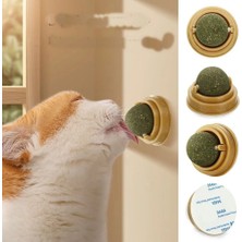 Practika 5 cm Cat Oyun Topu Duvara Yapışan Dönen Nanesi Doğal Oyuncak