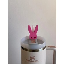 Stanley Cat Woman Maskeli Kulaklı Model Pipet Süsü – Termos Uyumlu Quencher ile Uyumlu