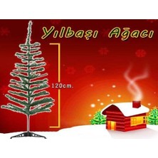 Practika 120 cm Yılbaşı Çam Ağacı Gür Dallar 80 Dal Plastik Demonte Ayaklı Dekorasyon