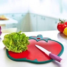 Practika 30X26.5 cm Domates Figürlü Kaydırmaz Kesme Tahtası Antibakteriyel Mutfak Kullanımı