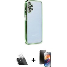 Cepte Toptan Galaxy A13 4g Vadi Minimal - Siyah 3D Antistatik Mat Seramik Nano Ekran Koruyucu + Şeffaf Kamera Lens Koruma Cam