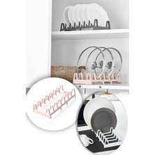 Practika 35 cm 6-Compartment Pot Lid Organizer Durable Plastic Storage Rack