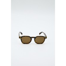 Tyn Store Astor Unisex Güneş Gözlüğü Kahverengi Cam Leopar Çerçeve UV400 Koruma