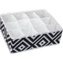 Practika 31X25X12 cm 12 Bölmeli Çekmece Organizer Polyester Mozaik Desen Pratik Düzenleyici