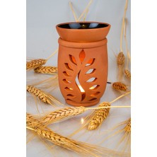 Practika 12X8 cm Yaprak Model El Yapımı Çömlek Buhurdanlık Tütsülük Mumluk Aromaterapi