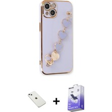 Cepte Toptan iPhone 14 Nova Işık Prime - Siyah Bilvis 5in1 5d Magic Hayalet Cam Ekran Koruyucu + Sierra Blue Diamond Kamera Lens