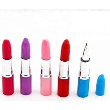 Practika Ruj Şeklinde Tükenmez Kalem Kadınlar Için Tasarım Makyaj Çantası Aksesuarı