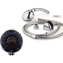 Practika 8 Fonksiyonlu Duş Başlığı Seti Krom Kaplama Masaj Etkisi ile Rahatlatıcı Duş