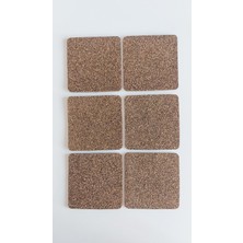 Lilys Kauçuklu Mantar Bardak Altlığı 9CMX9CM Kalınlık 3mm 6 Adet