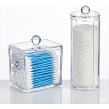 Practika Akrilik Kulak Çubuğu Makyaj Pamuğu Organizeri Seti Tasarım Hijyenik Depolama