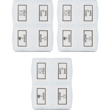Practika 8x7 cm 4 Bölmeli Günlük Saklama Kutusu Şeffaf Kapak Taşıma Için 3 Adet
