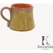Kuvarsia Premium Seri Seramik Kupa - Hardal Sarısı & Toprak Geçişli