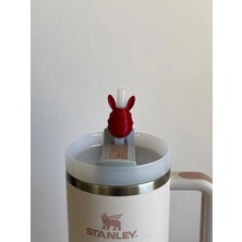 Stanley Tavşan Kulaklı Sürpriz Yumurta Model Pipet Süsü – Termos Uyumlu Quencher Termos ile Uyumlu