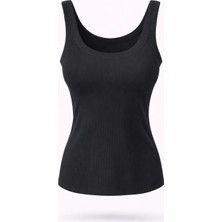 5in1Canpolat Siyah Fitilli U Yaka Atlet 251002