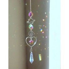 Freya Kalp Sevgi Yıldız Tasarım Duvar Dekoru Modern Doğal Kristali Rüzgar Çanı Kapı Süsü