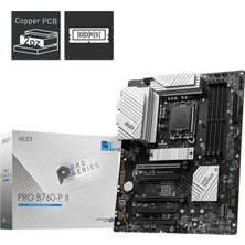 Marmara Qumasch Msı Pro B760-P Iı Ddr5 7200MHZ 1xhdmı 1xdp 2xm.2 USB 3.2 Atx 1700P (12. / 13. ve 14. Nesil Işlemci Uyumlu)
