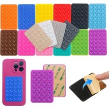 Esranın Dünyası Ultra Güçlü Vantuzlu Renkli Kare Silikon Telefon Tutucu Ped