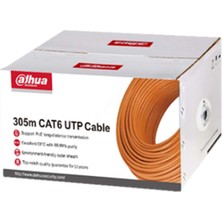 Marmara Qumasch Dahua DH-PFM920I-6UN-C, Cat6 305M, 24AWG 0.53MM, Utp, %100 Bakır, Pvc, Kablo, Turuncu Renk