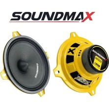 Mehter Soundmax SX-M52XS Çifti 200W-100W Rms 13CM Slim Mıknatıs Kapılara Uyar Oto Midrange Hoparlör