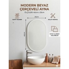 Ant Home Çerçeveli Ayna, Duvar Aynası, Masa Aynası, Minyatür 40X25 cm