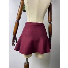 ANS Volanlı Triko Mini Etek