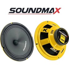 Mehter Soundmax SX-M81XS Çifti 360WAT-180W Rms 20CM Slim Mıknatıs Oto Midrange Hoparlör