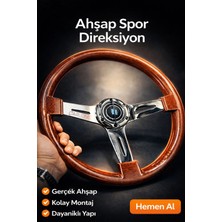 Carlone Nardi Model Ahşap Direksiyon Premium Model Çizgili Krom 3 Kollu