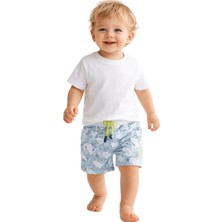 Fancy Kids Antalya Erkek Bebek Şort Friends Baskılı Bağcıklı Yazlık Pamuklu Şort 9-24 Ay