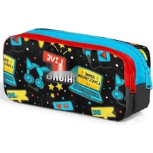 Esranın Dünyası Iki Bölmeli Siyah Mavi Kalem Çantası, Ergonomik Tasarımlı