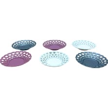 Esranın Dünyası 6 Parça  Renkli Plastik Çay Tabak (4887)