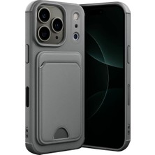 AK-SA-STR Newface Apple iPhone 17 Pro Kelvin Kartvizitli Silikon - Gri