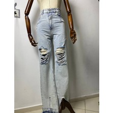 ANS Paça Yırtmaç Detay Yırtık Jean