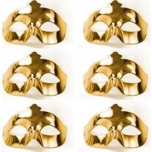 Aydogan's Altın Metalize Renk Düz Balo Parti Maskesi 6 Adet