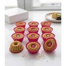 Cozley 12 Adet Profesyonel Muffin Mini Kek Kalıbı Seti Silikon Yanmaz Yapışmaz Gıda Uyumlu Muffin Kalıp