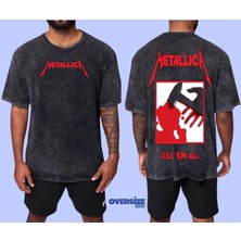 Metallica Yıkamalı Over Size Kill M All Tişört M