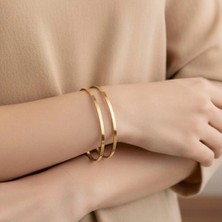 Xuping Jewelry Xupıng Jewelry/Stil İncisi 14 Ayar Altın Kaplama, Ajda Bilezik 4 Adet