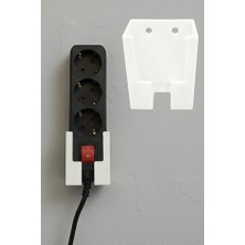 Usin Beyaz Grup Priz Duvar Montaj Kutusu Kablo Düzenleyici Tutucu Organizer Vidalamaya Uygun Yapışkanlı