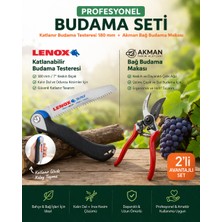 NSE Profesyonel Budama Seti Lenox Katlanır Budama Testeresi 180 mm + Bağ Budama Makası Bahçe Seti