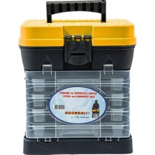 Abnturk Çok Fonksiyonlu Tabureli Balıkçı Takım Çantası - 4 Çekmeceli - Sarı