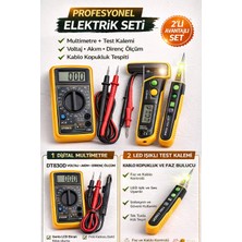 NSE Dijital Multimetre DT830D + LED Işıklı Kablo Kopukluk Bulucu Test Kalemi Elektrik Ölçüm Seti