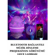 Melike Bakar Boutique Dinozor Speaker Renk Değiştirme Projeksiyon Modu Bluetooth Hoparlör Gece Lambası